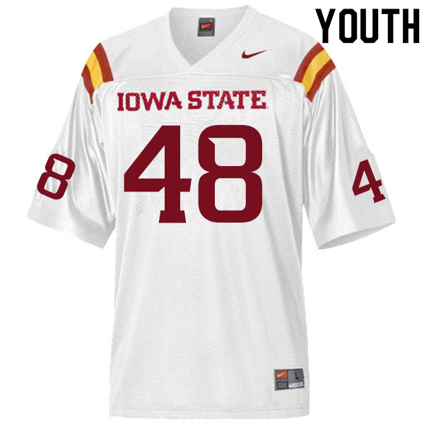 Youth #48 Benjamin Dunkleberger Iowa State Cyclones College Football Jerseys Sale-White